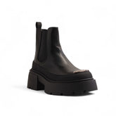 Europeon Union Women Black Leather Half Boot #3451